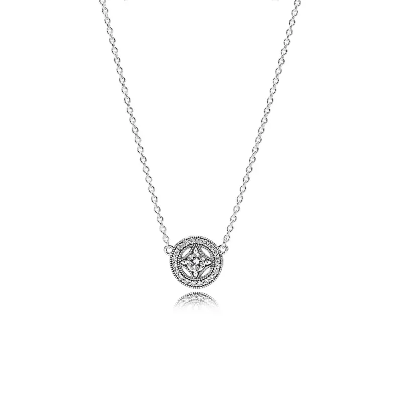 (kép) PANDORA Vintage Allure, Tiszta CZ Medál Nyaklánc - 590523CZ-45