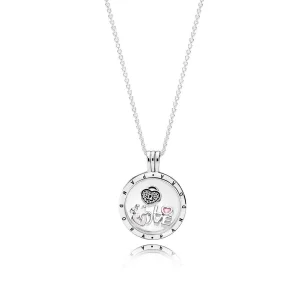 (kép) PANDORA ezüst kinyitható medál, Medium Floating Locket And Forever Hearts Petites