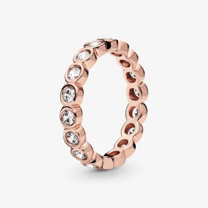 Large round PANDORA Rose eternity ring with clear cubic zirconia - 180942CZ (kép) Large round PANDORA Rose eternity ring with clear cubic zirconia - 180942CZ