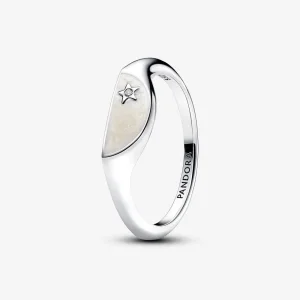 Pandora ME kettéosztott tűzzománc pecsétgyűrű - 193325C01 (kép) Pandora ME kettéosztott tűzzománc pecsétgyűrű - 193325C01