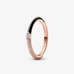 Pandora ME pavé és fekete dupla gyűrű - 182528C01 (kép) Pandora ME pavé és fekete dupla gyűrű - 182528C01