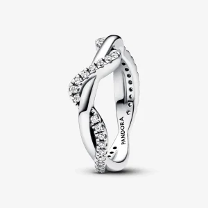 Pandora Szikrázó összefonódó hullám gyűrű - 193098C01 (kép) Pandora Szikrázó összefonódó hullám gyűrű - 193098C01