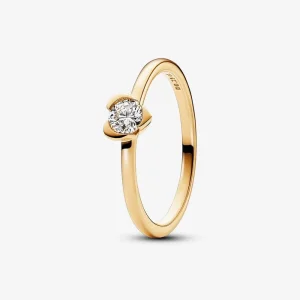 (kép) Pandora Talisman Lab-grown Diamond Heart Ring 0.25 carat tw 14k Gold - 153115C01