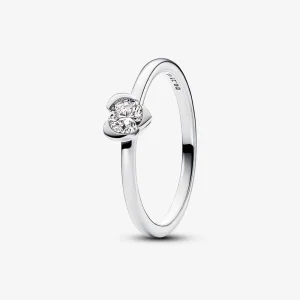 (kép) Pandora Talisman Lab-grown Diamond Heart Ring 0.25 carat tw Sterling Silver - 193115C01
