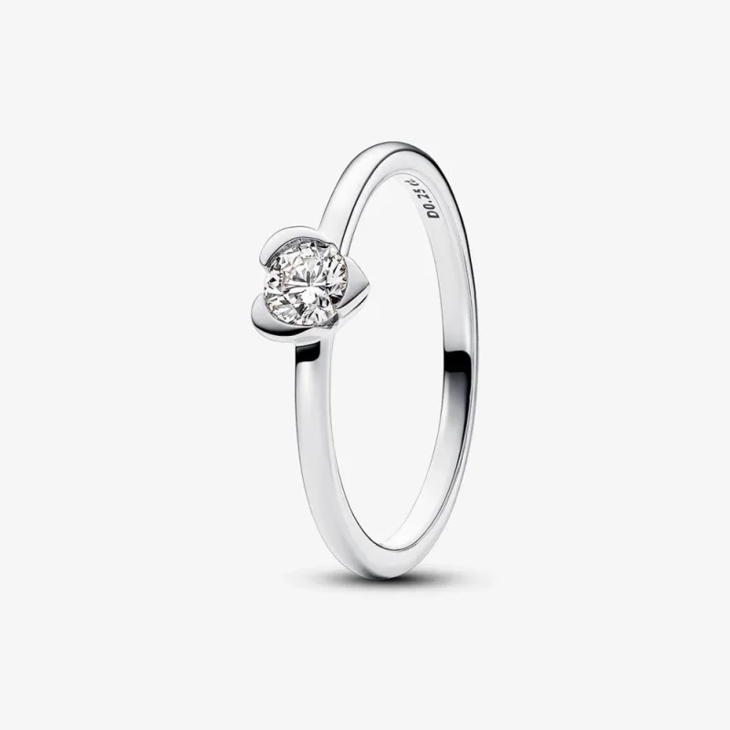 (kép) Pandora Talisman Lab-grown Diamond Heart Ring 0.25 carat tw Sterling Silver - 193115C01