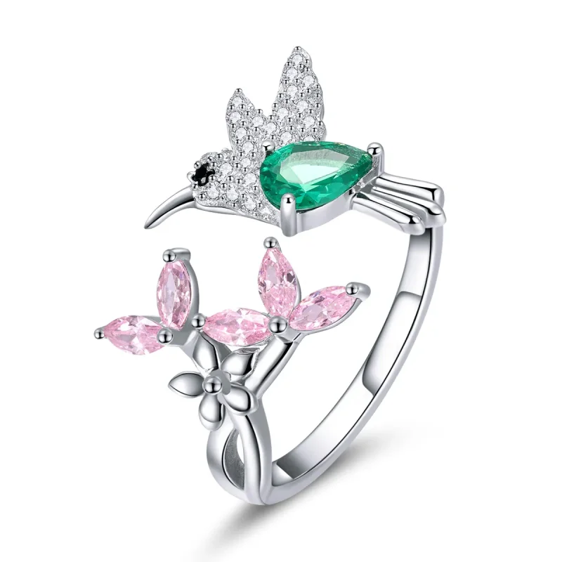 (kép) PANDORA típusú a kolibri ajándéka nyitott gyűrű - BSR016 - Megtekintés 3