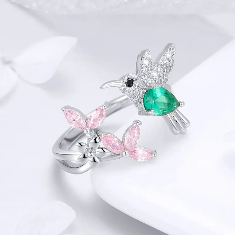 (kép) PANDORA típusú a kolibri ajándéka nyitott gyűrű - BSR016 - Megtekintés 4