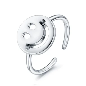 PANDORA típusú Aranyos mosolygós arc nyitott gyűrű - VSR117 (kép) PANDORA típusú Aranyos mosolygós arc nyitott gyűrű - VSR117