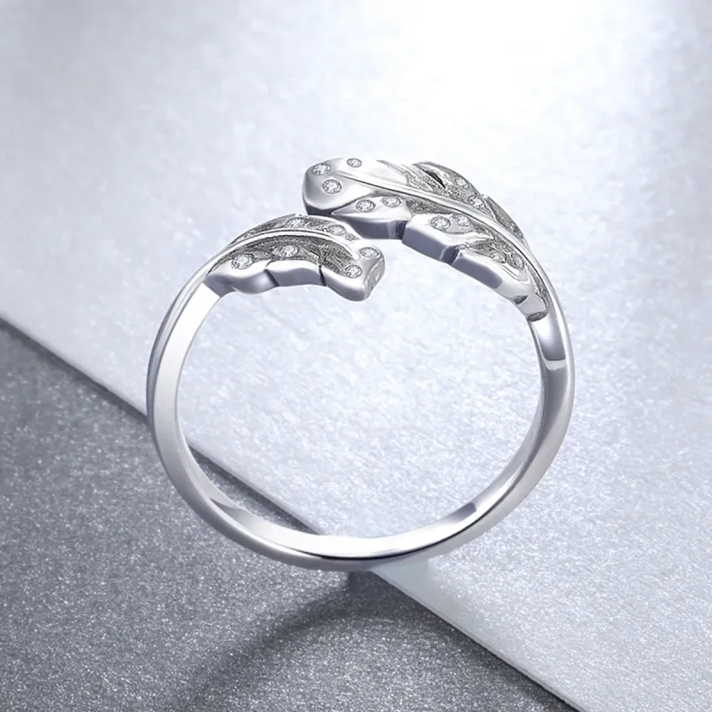 (kép) PANDORA típusú Elegáns lombozat nyitott gyűrű - VSR155 - Megtekintés 2
