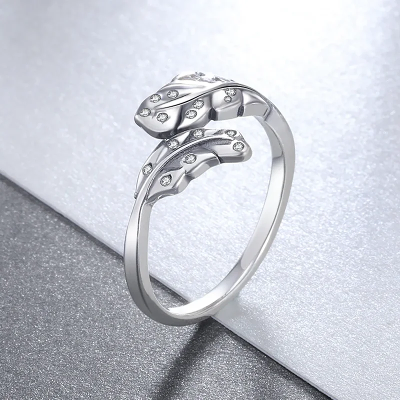 (kép) PANDORA típusú Elegáns lombozat nyitott gyűrű - VSR155 - Megtekintés 3