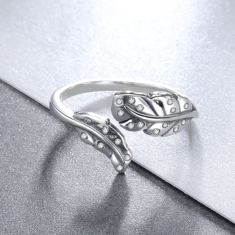 (kép) PANDORA típusú Elegáns lombozat nyitott gyűrű - VSR155 - Megtekintés 4