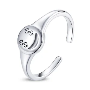 PANDORA típusú Emoji - Lásd a pénzt nyitott szemmel nyitott gyűrű - SCR738 (kép) PANDORA típusú Emoji - Lásd a pénzt nyitott szemmel nyitott gyűrű - SCR738