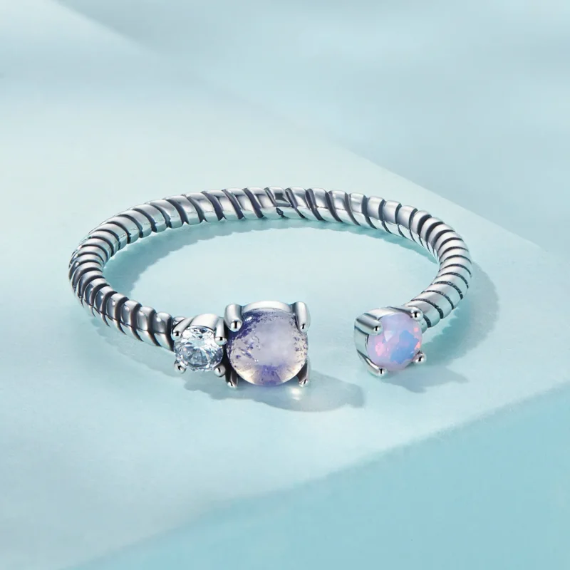 (kép) PANDORA típusú Gem Twist nyitott gyűrű - SCR839 - Megtekintés 3