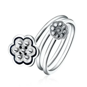 PANDORA típusú Lotus medál nyitott gyűrű - VSR054 (kép) PANDORA típusú Lotus medál nyitott gyűrű - VSR054