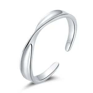 (kép) PANDORA típusú Mobius gyűrű páros gyűrű - férfi nyitott gyűrű - SCR751