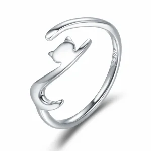 PANDORA típusú ragadós ember macskája nyitott gyűrű - SCR220 (kép) PANDORA típusú ragadós ember macskája nyitott gyűrű - SCR220