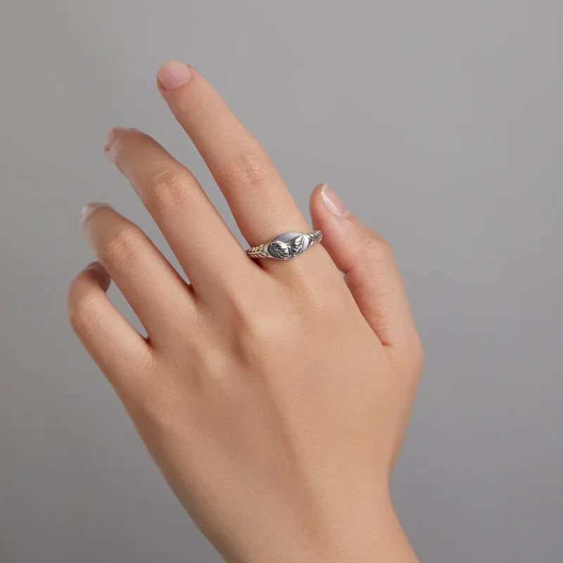 (kép) PANDORA típusú Retro pillangó nyitott gyűrű - BSR200 - Megtekintés 7