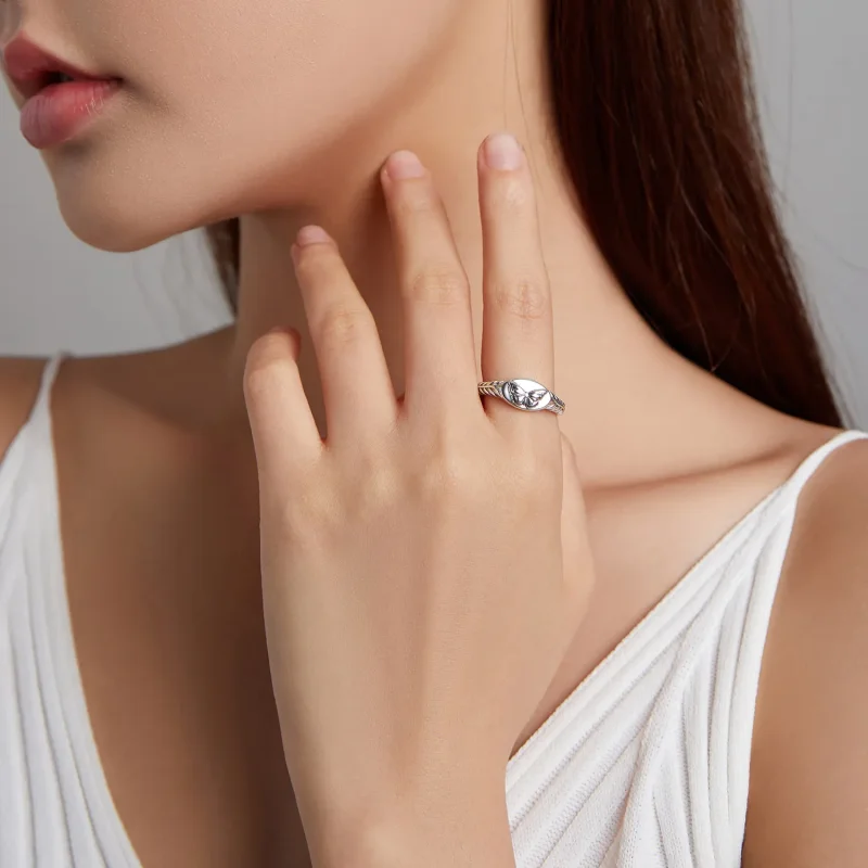 (kép) PANDORA típusú Retro pillangó nyitott gyűrű - BSR200 - Megtekintés 8
