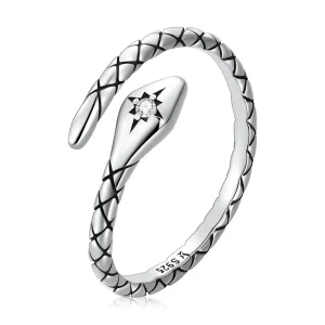 PANDORA típusú Retro Szellemkígyó nyitott gyűrű - SCR798 (kép) PANDORA típusú Retro Szellemkígyó nyitott gyűrű - SCR798