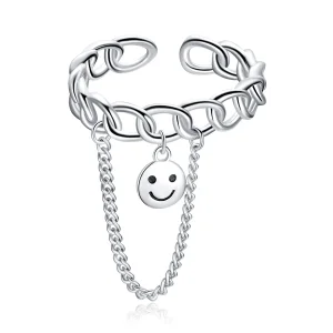 PANDORA típusú smiley nyitott gyűrű - SCR702 (kép) PANDORA típusú smiley nyitott gyűrű - SCR702