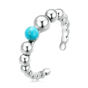 PANDORA típusú Türkiz bab nyitott gyűrű - SCR833 (kép) PANDORA típusú Türkiz bab nyitott gyűrű - SCR833