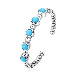 PANDORA típusú Türkiz csavar nyitott gyűrű - SCR823 (kép) PANDORA típusú Türkiz csavar nyitott gyűrű - SCR823