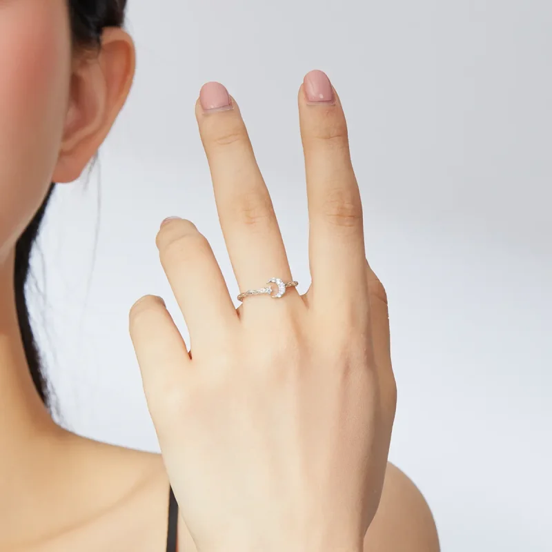 (kép) PANDORA típusú vintage csillag hold nyitott gyűrű - SCR638 - Megtekintés 6