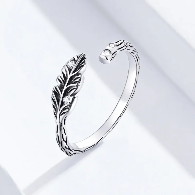 (kép) PANDORA típusú vintage levelek nyitott gyűrű - SCR639 - Megtekintés 2