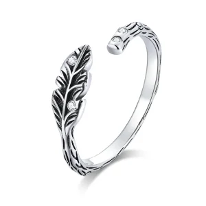 (kép) PANDORA típusú vintage levelek nyitott gyűrű - SCR639
