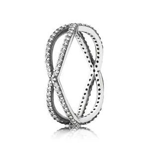 (kép) PANDORA Entwined silver ring with cubic zirconia - 190930CZ