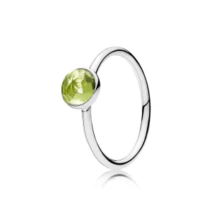 PANDORA ezüst gyűrű, Augusztus Vízcseppek peridot (kép) PANDORA ezüst gyűrű, Augusztus Vízcseppek peridot