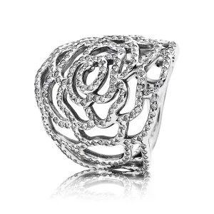 (kép) PANDORA ezüst gyűrű, Csillámló Rose