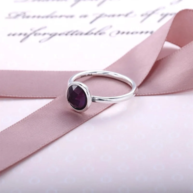 (kép) PANDORA ezüst gyűrű, Február Vízcseppek Birthstone - Megtekintés 2