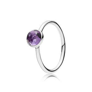 (kép) PANDORA ezüst gyűrű, Február Vízcseppek Birthstone