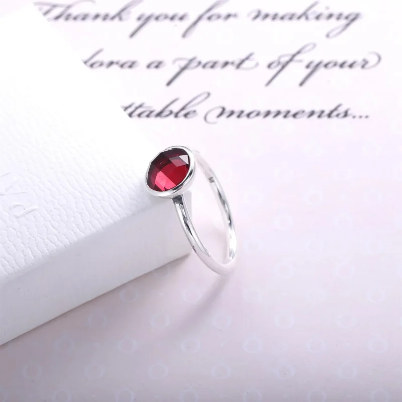 (kép) PANDORA ezüst gyűrű, JúliusVízcseppek Birthstone - Megtekintés 3