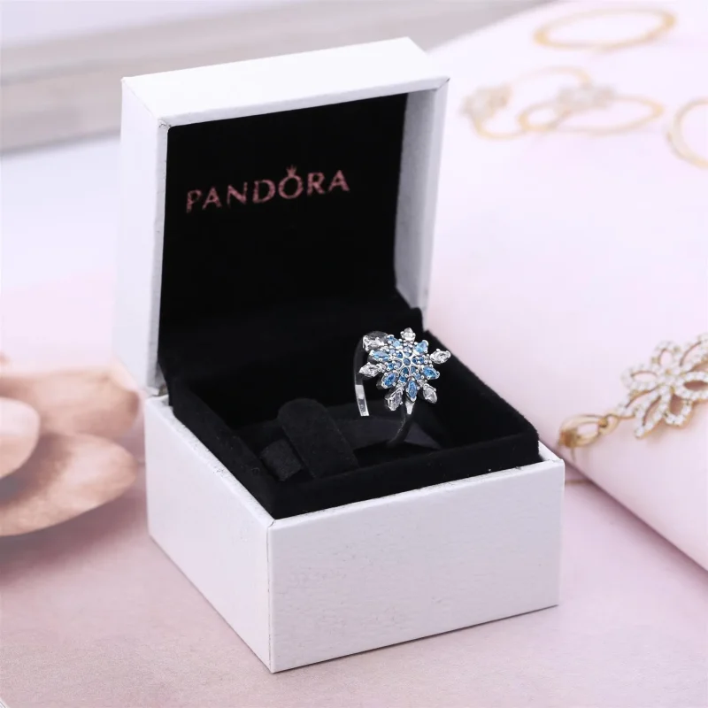 (kép) PANDORA ezüst gyűrű, Kristályosított hópehely - Megtekintés 4