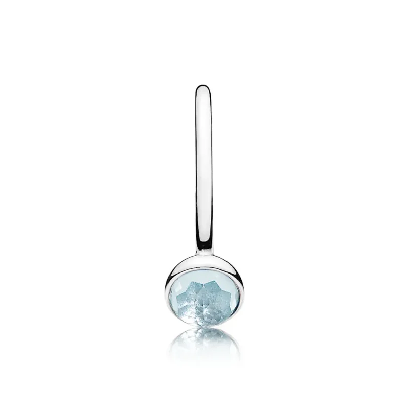 (kép) PANDORA ezüst gyűrű, Március Vízcseppek Birthstone - Megtekintés 4