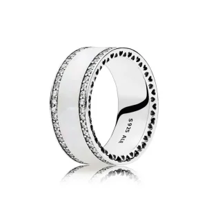 (kép) PANDORA ezüst gyűrű, Pearlescent Hearts