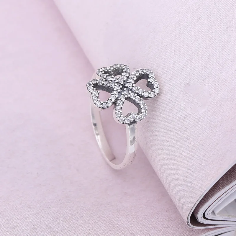 (kép) PANDORA Heart clover silver ring with clear cubic zirconia - 190978CZ - Megtekintés 2
