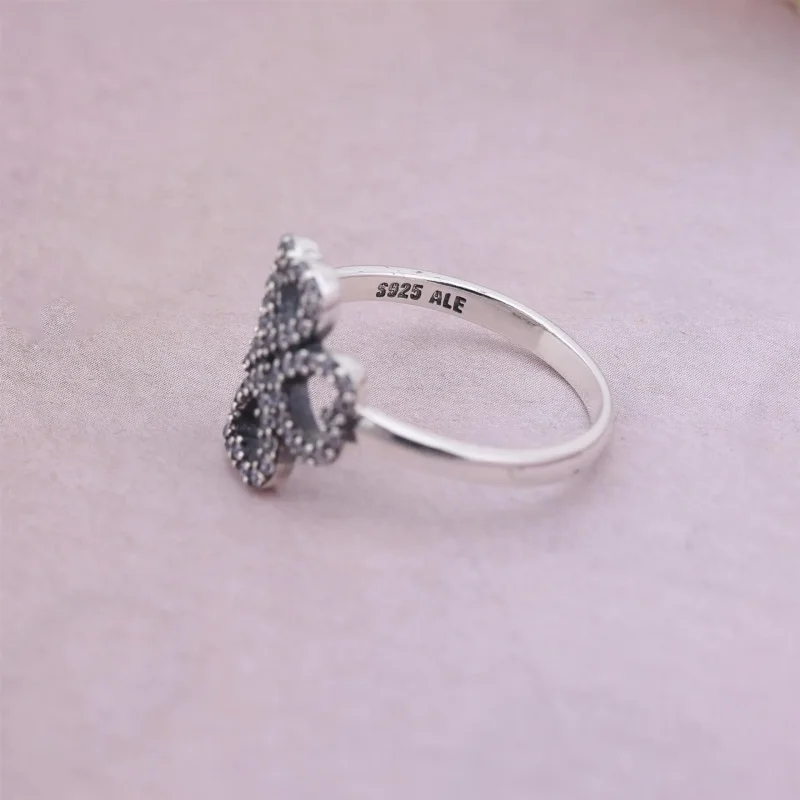 (kép) PANDORA Heart clover silver ring with clear cubic zirconia - 190978CZ - Megtekintés 3