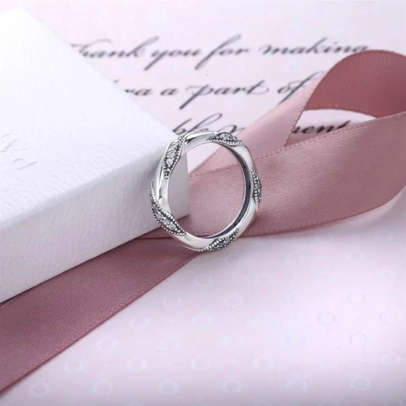 (kép) PANDORA Ribbon silver ring with clear cubic zirconia - 190981CZ - Megtekintés 2