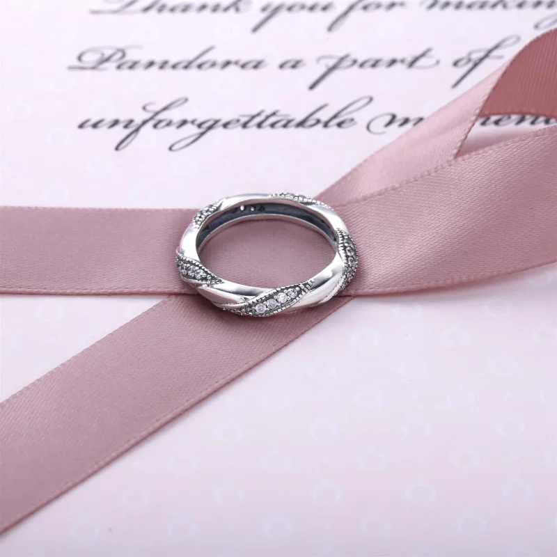 (kép) PANDORA Ribbon silver ring with clear cubic zirconia - 190981CZ - Megtekintés 3