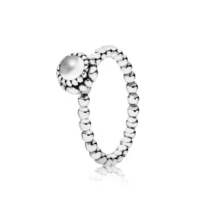 PANDORA Silver ring, birthstone-April, rock crystal - 190854BK (kép) PANDORA Silver ring, birthstone-April, rock crystal - 190854BK