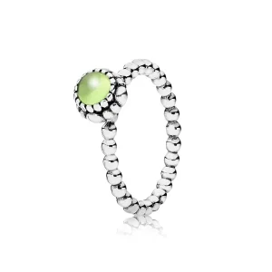 PANDORA Silver ring, birthstone-August, peridot - 190854PE (kép) PANDORA Silver ring, birthstone-August, peridot - 190854PE