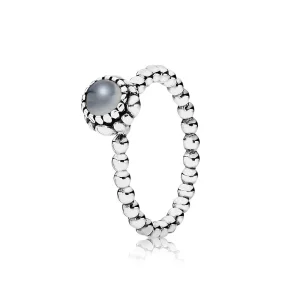 PANDORA Silver ring, birthstone-June, grey moonstone - 190854MSG (kép) PANDORA Silver ring, birthstone-June, grey moonstone - 190854MSG