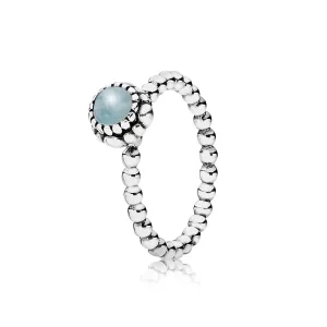 PANDORA Silver ring, birthstone-March, aquamarine - 190854AQ (kép) PANDORA Silver ring, birthstone-March, aquamarine - 190854AQ