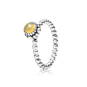 PANDORA Silver ring, birthstone-November, citrine - 190854CIG (kép) PANDORA Silver ring, birthstone-November, citrine - 190854CIG
