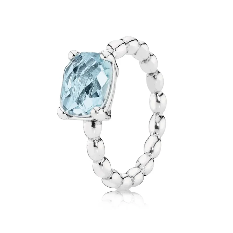 (kép) PANDORA Silver ring with blue topaz - 190869BTP