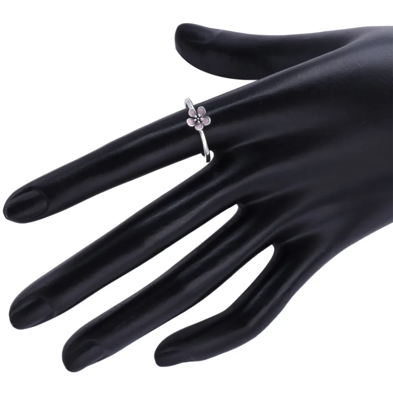 (kép) PANDORA Sterling ezüstgyűrű rózsaszín tűzzománccal - 190879EN40 - Megtekintés 4