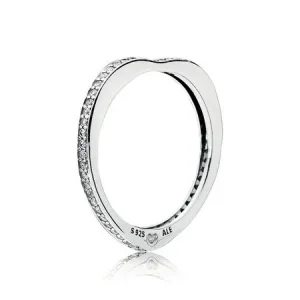 PANDORA Szikrázó ívelt szív - 197095CZ (kép) PANDORA Szikrázó ívelt szív - 197095CZ